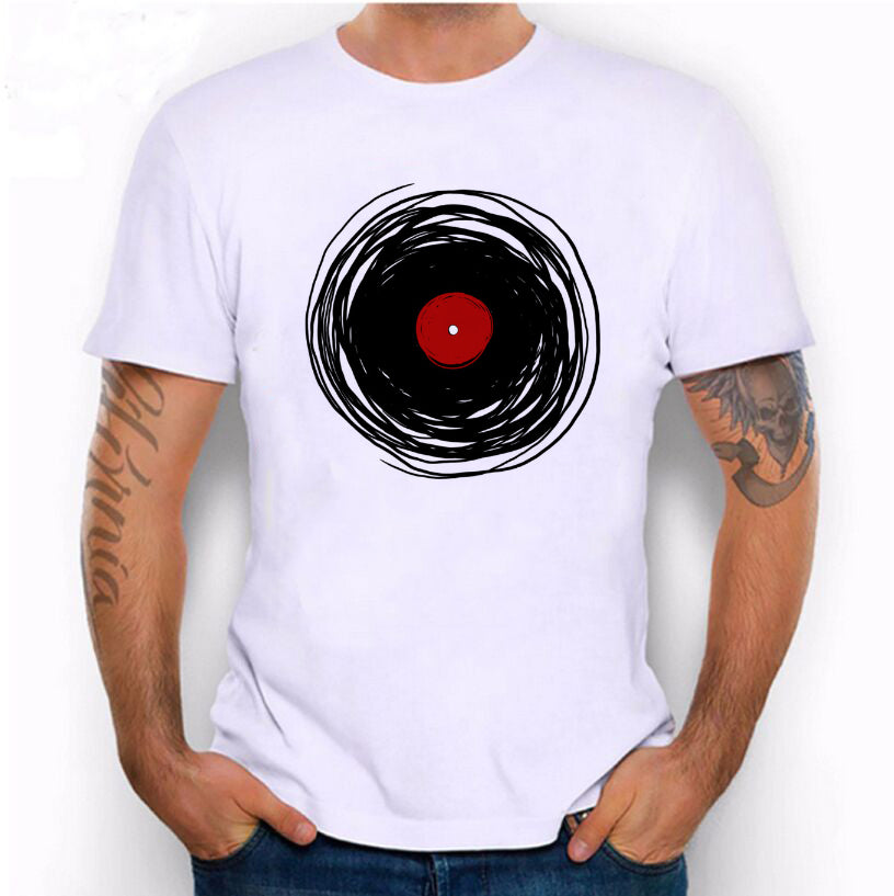 Hillbilly Spinning With A Vinyl Record Retro Music DJ Men's Medium White Graphic T-Shirt Unisex Clothing T Shirt Men Tees & Tops - World Salsa Championships