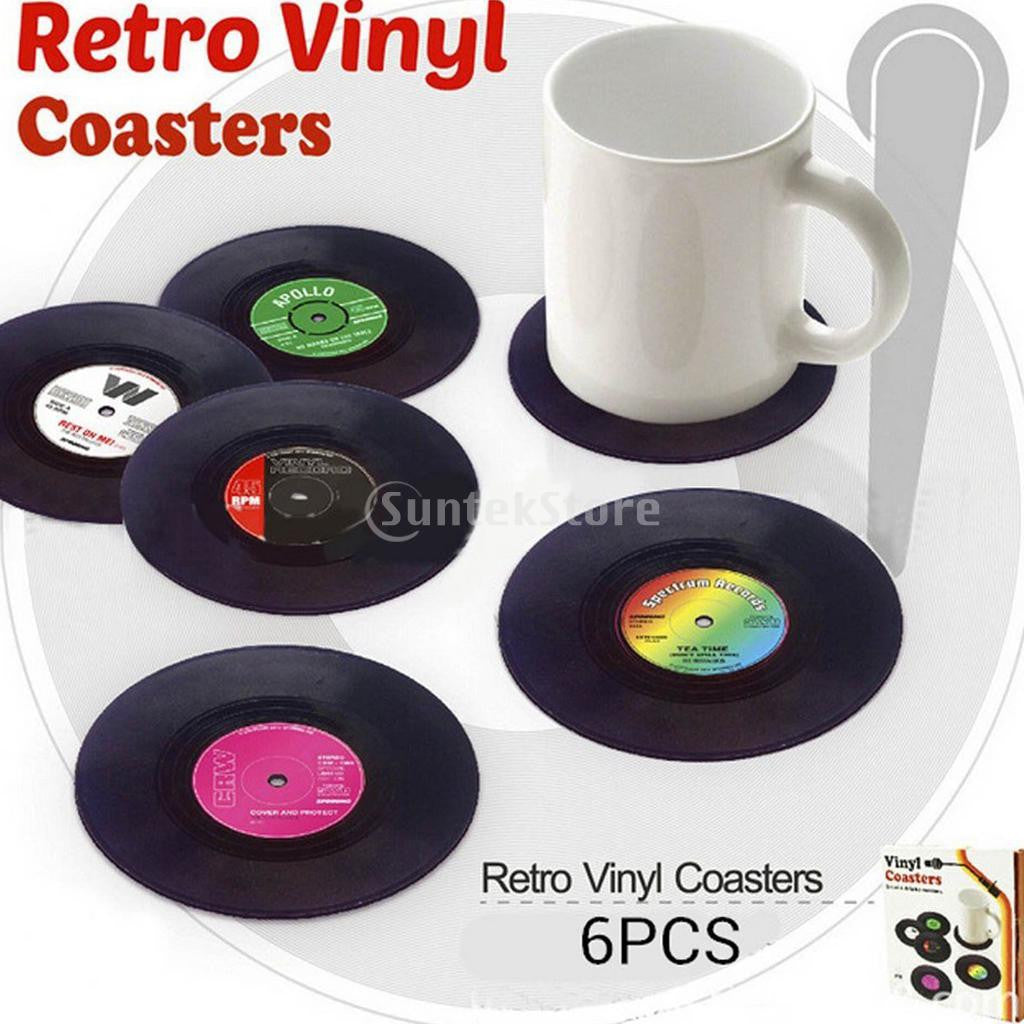 Vinyl Mat 63D Vintage CD Record Cup Drinks Coasters Coffee Placemat - World Salsa Championships