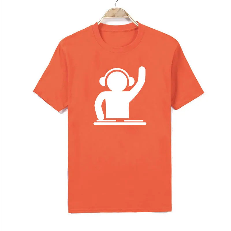 2019 summer brand Man T-shirt DJ Turntables Techno Club Music Headphones Cotton Tops Short Sleeve Plus Size T-shirt For