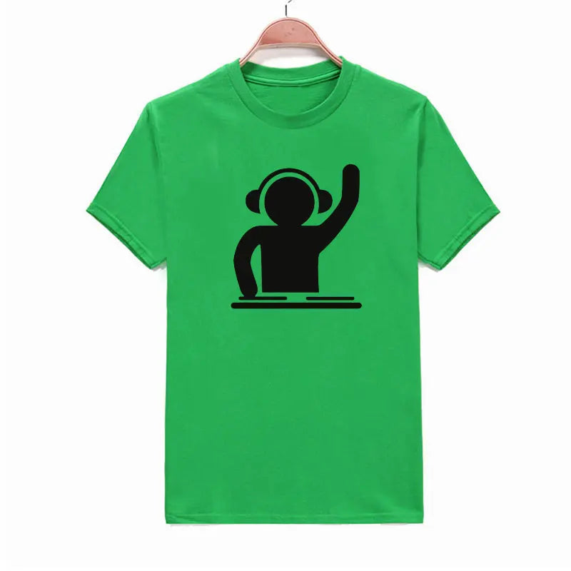 2019 summer brand Man T-shirt DJ Turntables Techno Club Music Headphones Cotton Tops Short Sleeve Plus Size T-shirt For
