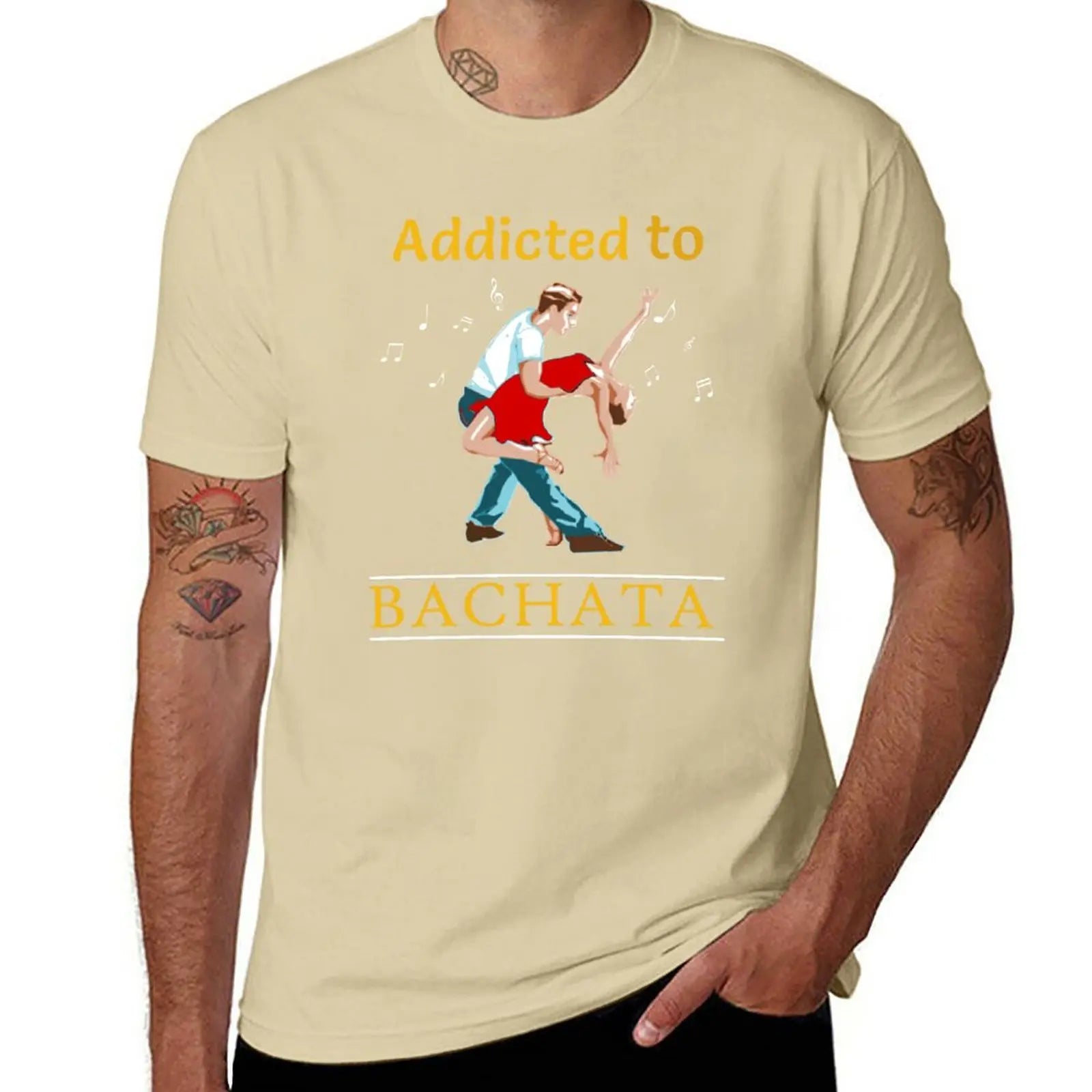 addicted to bachata salsa T-Shirt tees sweat T-shirts for men cotton