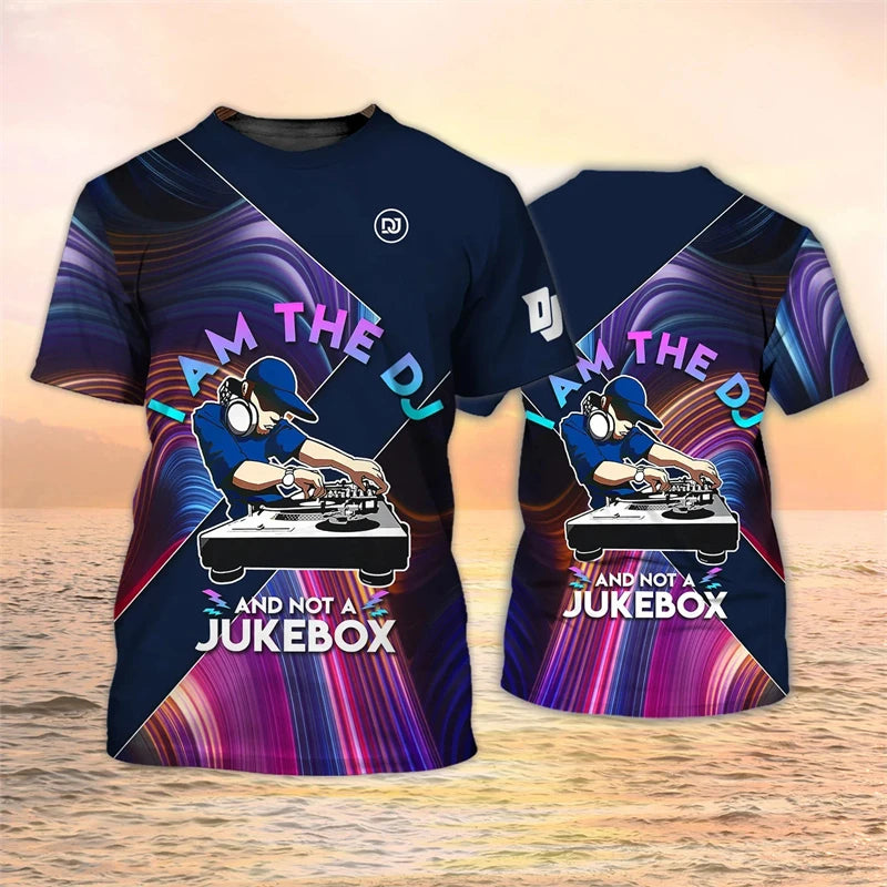2024 New DJ Shirt Men's T-shirts 3D Print Disco Short Sleeve Tees Mens Clothing Party Tops O Neck Cool Punk Streetwear Men Shirt - World Salsa Championships