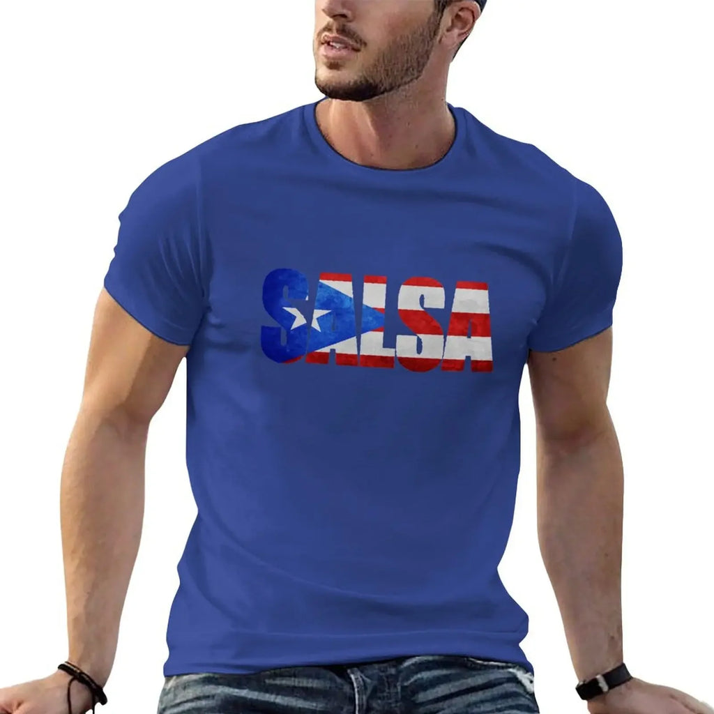 Salsa Puerto Rico T-shirt customs aesthetic clothes men clothings