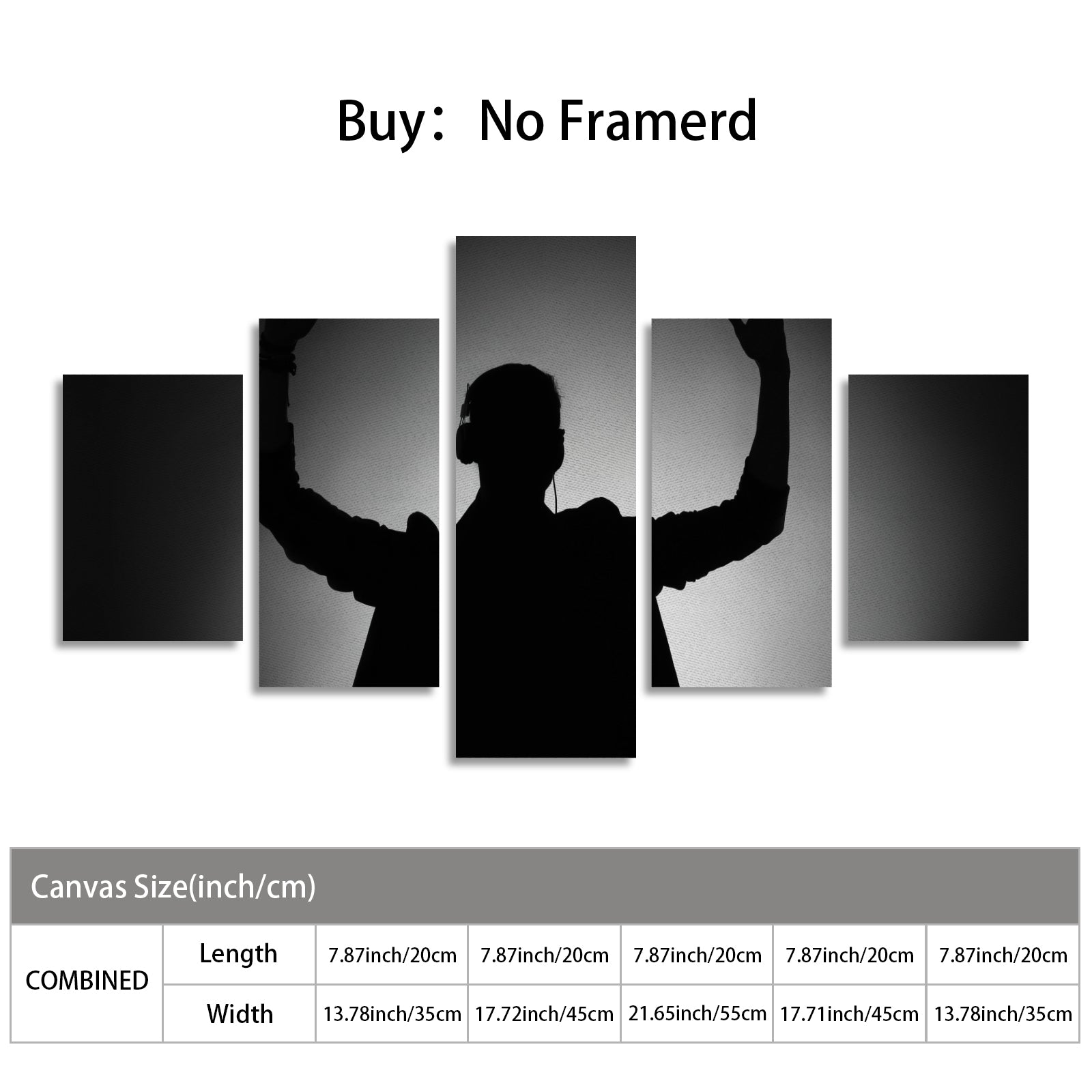 Canvas Wall Art Prints (No Frame) 5-Pieces/Set A
