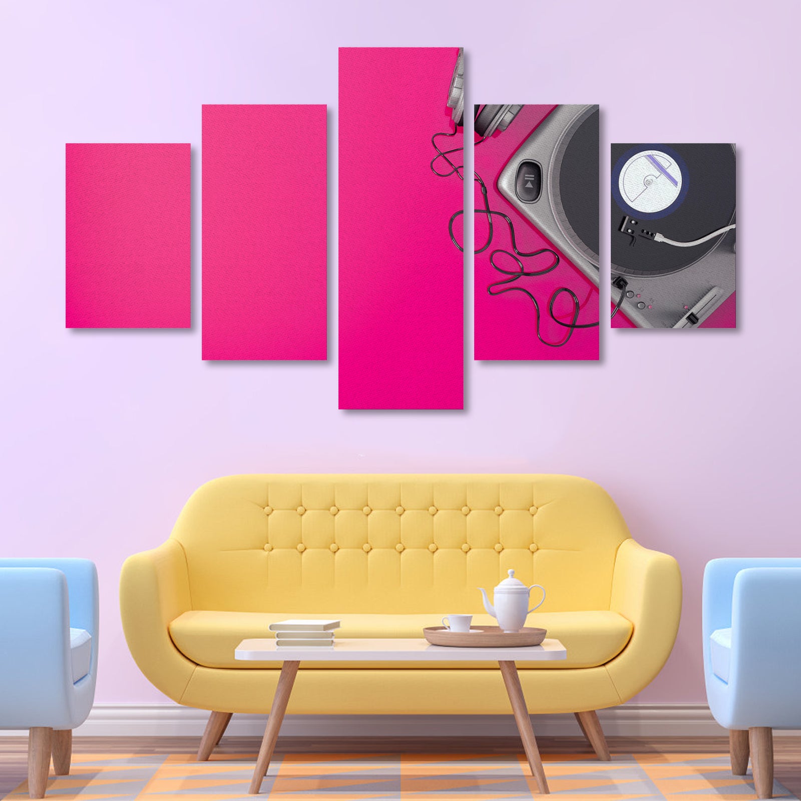 Canvas Wall Art Prints (No Frame) 5-Pieces/Set A