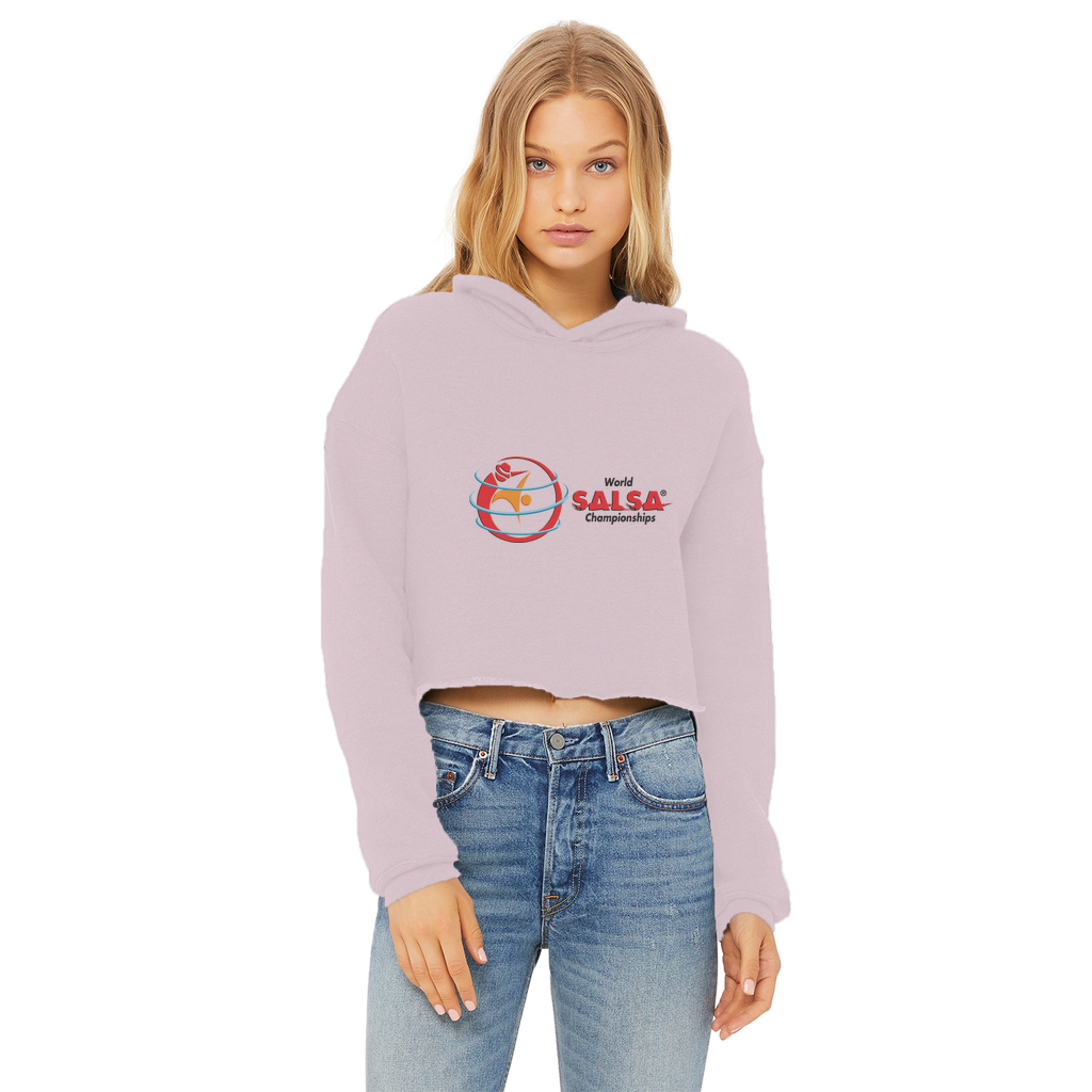 WSC Collection Ladies Cropped Raw Edge Hoodie