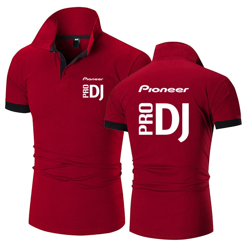 Fashion Summer Men's Short Sleeve Pioneer Pro DJ Printed Polo-shirt Cotton Comfortable Casual Men's T-shirt Customizable Logo - World Salsa Championships