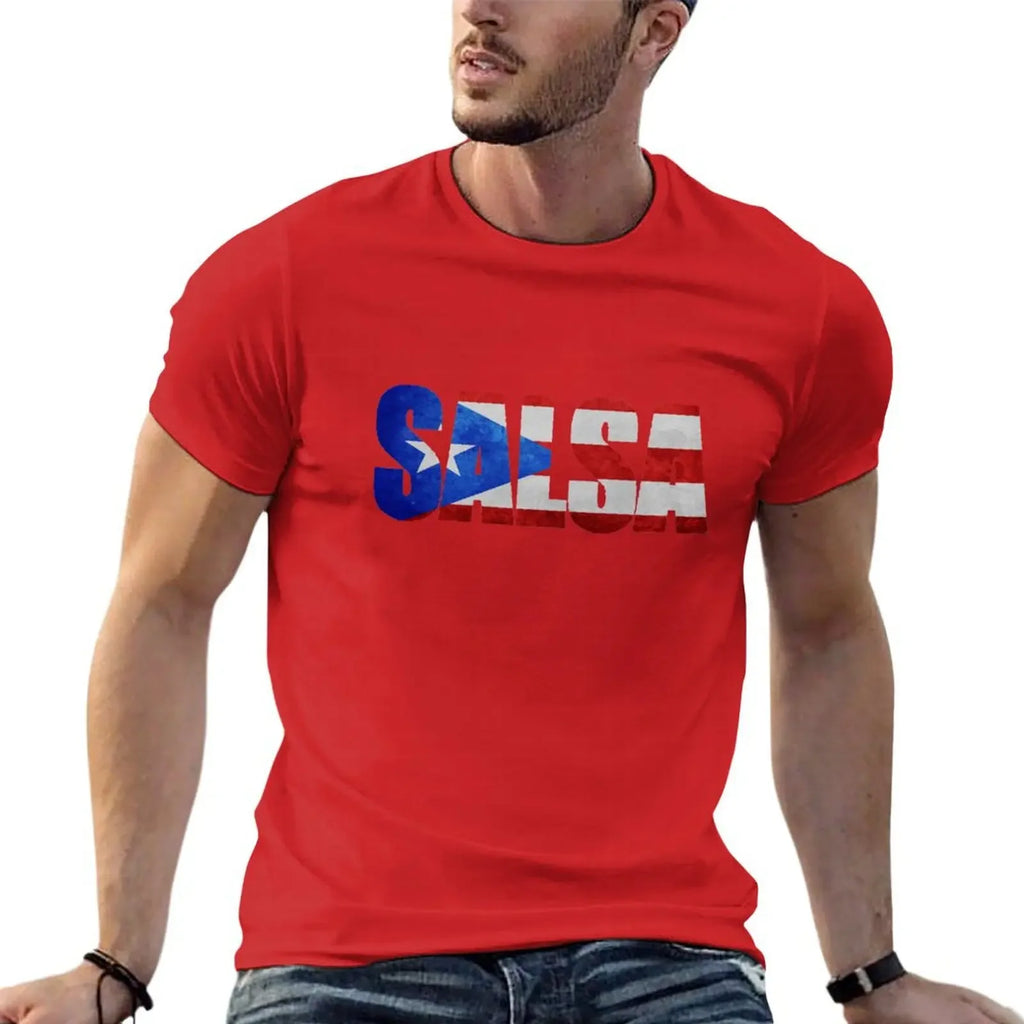 Salsa Puerto Rico T-shirt customs aesthetic clothes men clothings
