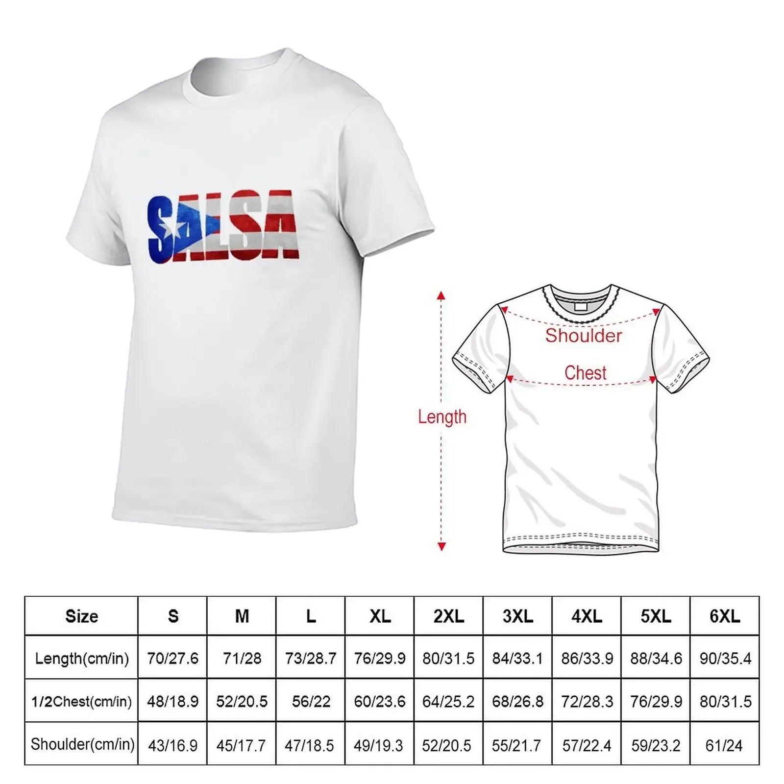 Salsa Puerto Rico T-shirt customs aesthetic clothes men clothings