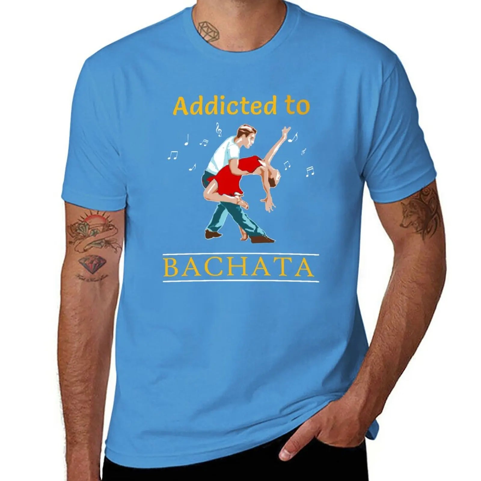 addicted to bachata salsa T-Shirt tees sweat T-shirts for men cotton