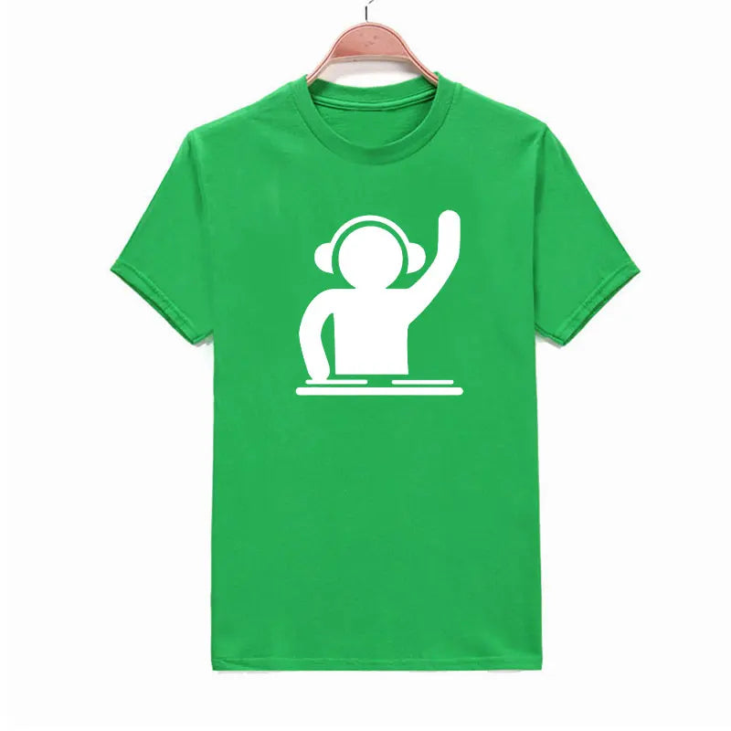 2019 summer brand Man T-shirt DJ Turntables Techno Club Music Headphones Cotton Tops Short Sleeve Plus Size T-shirt For