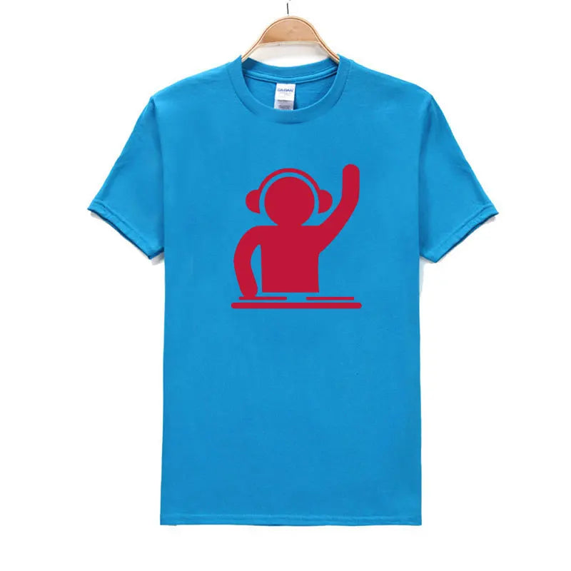 2019 summer brand Man T-shirt DJ Turntables Techno Club Music Headphones Cotton Tops Short Sleeve Plus Size T-shirt For