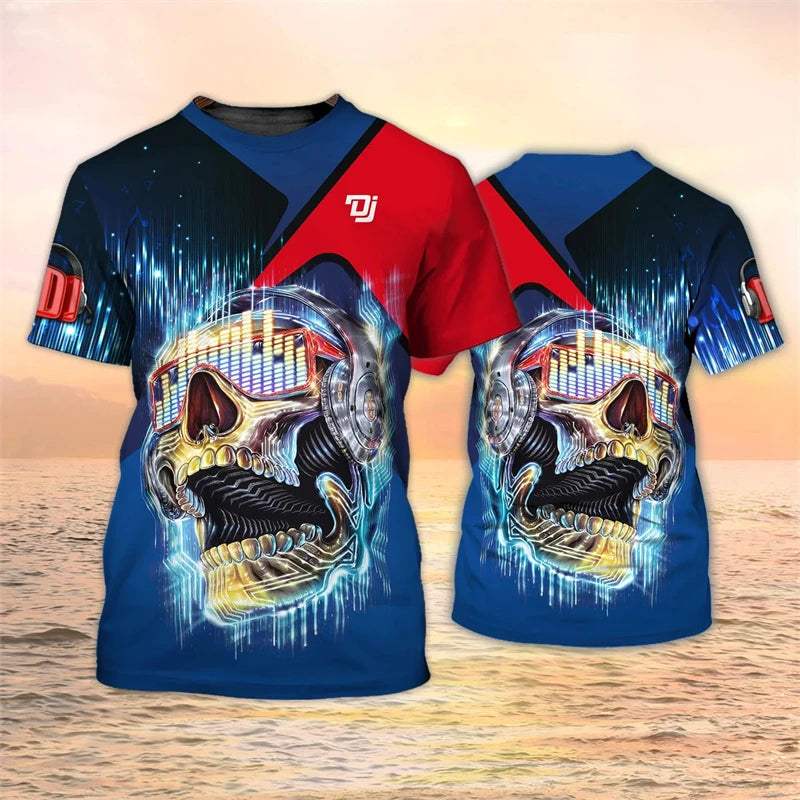 2024 New DJ Shirt Men's T-shirts 3D Print Disco Short Sleeve Tees Mens Clothing Party Tops O Neck Cool Punk Streetwear Men Shirt - World Salsa Championships