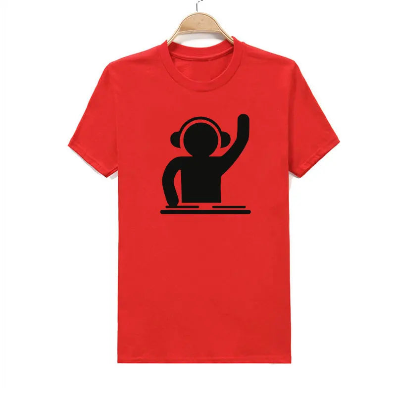 2019 summer brand Man T-shirt DJ Turntables Techno Club Music Headphones Cotton Tops Short Sleeve Plus Size T-shirt For