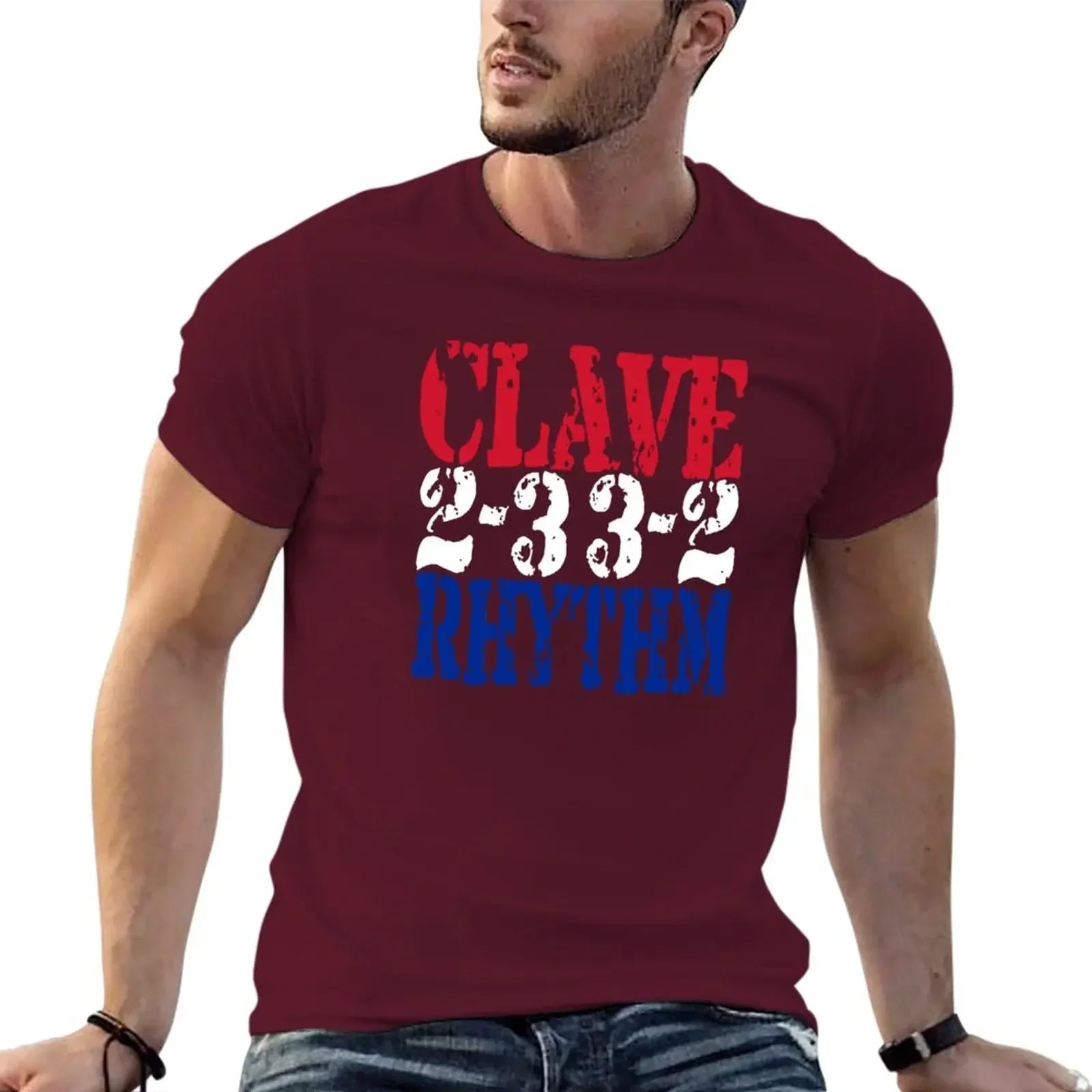 Clave Rhythm Salsa Music T-Shirt cute tops summer top Men's cotton t-shirt
