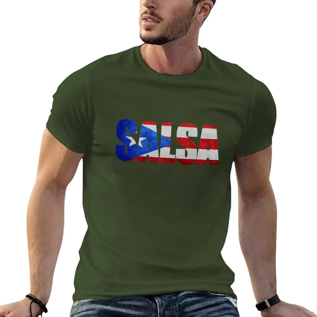 Salsa Puerto Rico T-shirt customs aesthetic clothes men clothings