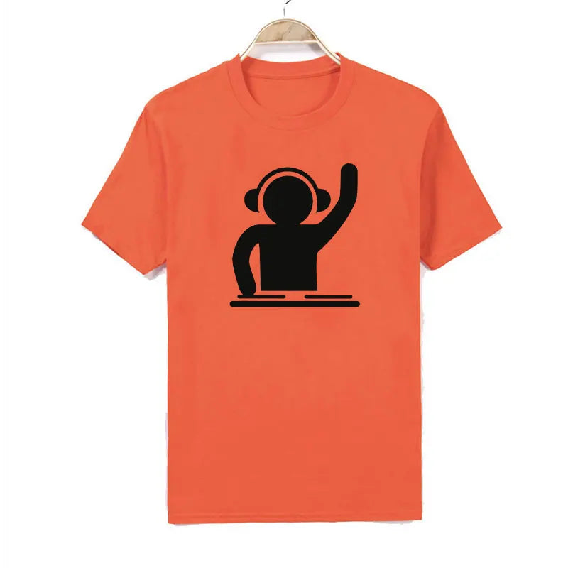 2019 summer brand Man T-shirt DJ Turntables Techno Club Music Headphones Cotton Tops Short Sleeve Plus Size T-shirt For