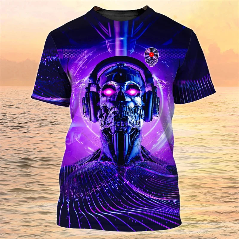 2024 New DJ Shirt Men's T-shirts 3D Print Disco Short Sleeve Tees Mens Clothing Party Tops O Neck Cool Punk Streetwear Men Shirt - World Salsa Championships