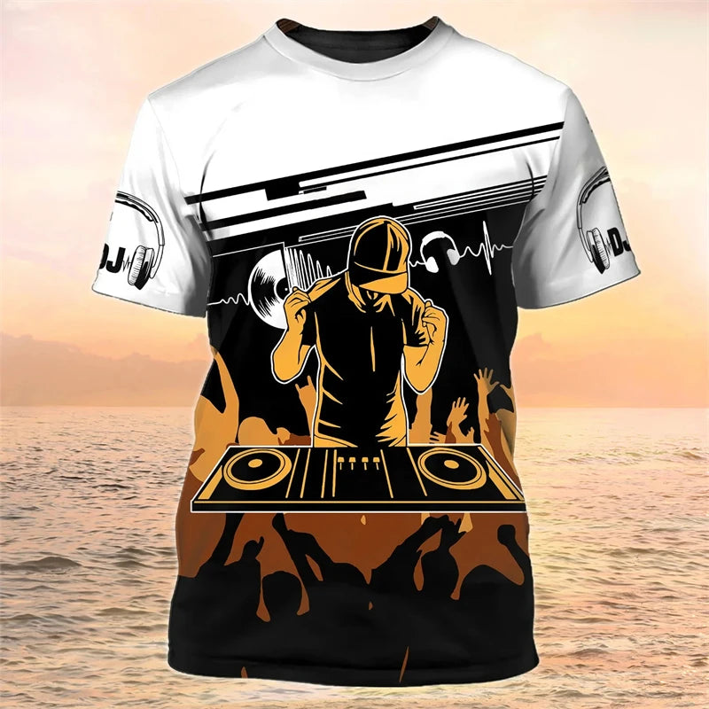 2024 New DJ Shirt Men's T-shirts 3D Print Disco Short Sleeve Tees Mens Clothing Party Tops O Neck Cool Punk Streetwear Men Shirt - World Salsa Championships
