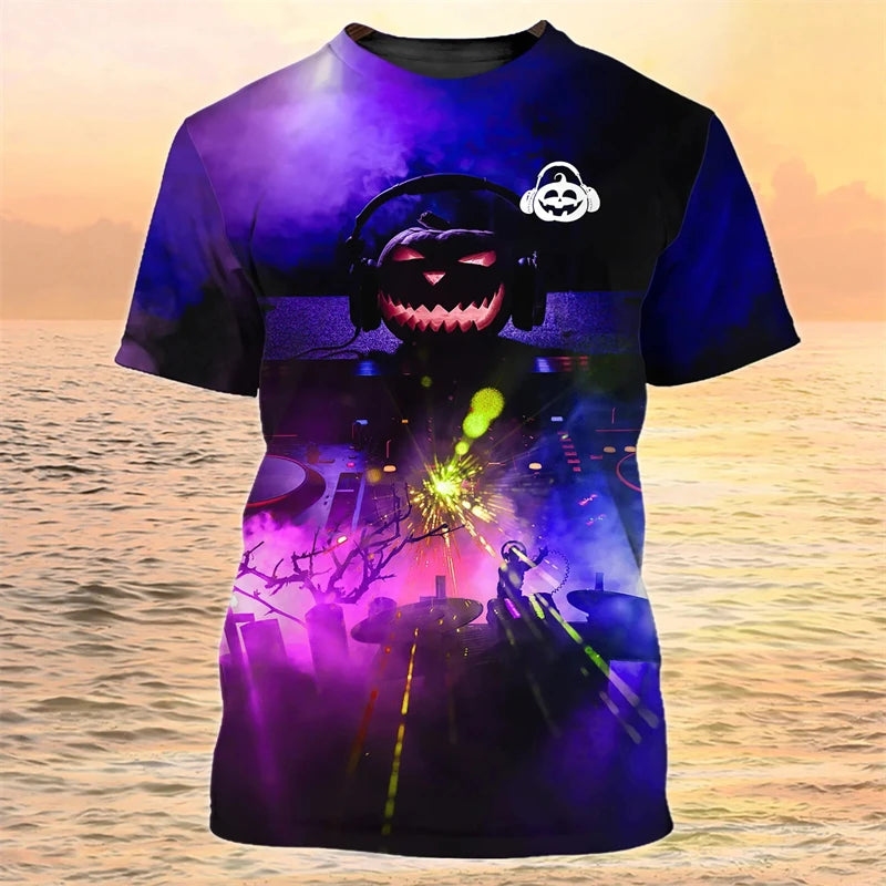 2024 New DJ Shirt Men's T-shirts 3D Print Disco Short Sleeve Tees Mens Clothing Party Tops O Neck Cool Punk Streetwear Men Shirt - World Salsa Championships