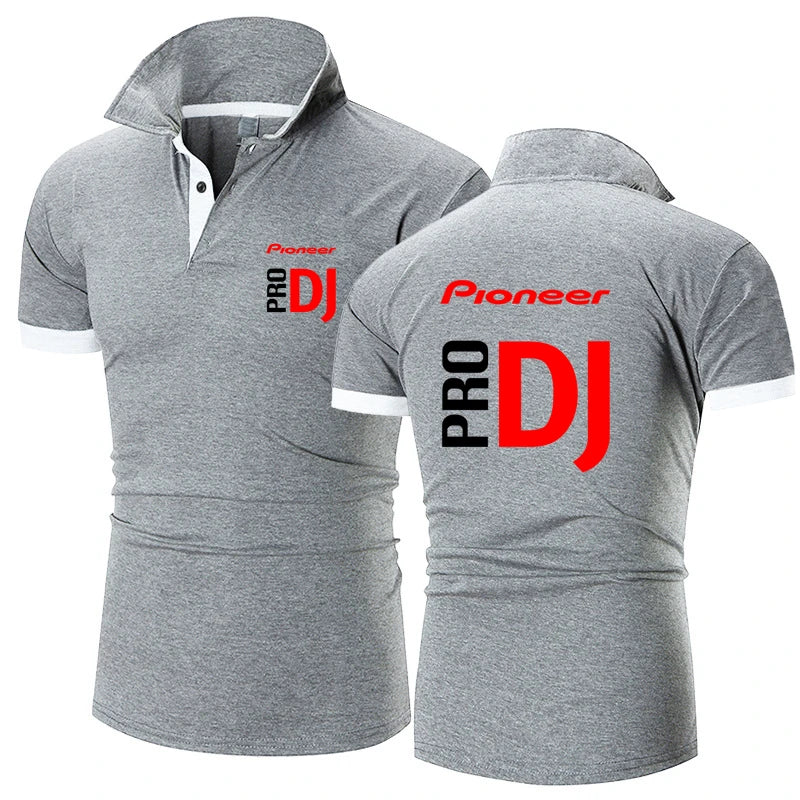 Fashion Summer Men's Short Sleeve Pioneer Pro DJ Printed Polo-shirt Cotton Comfortable Casual Men's T-shirt Customizable Logo - World Salsa Championships