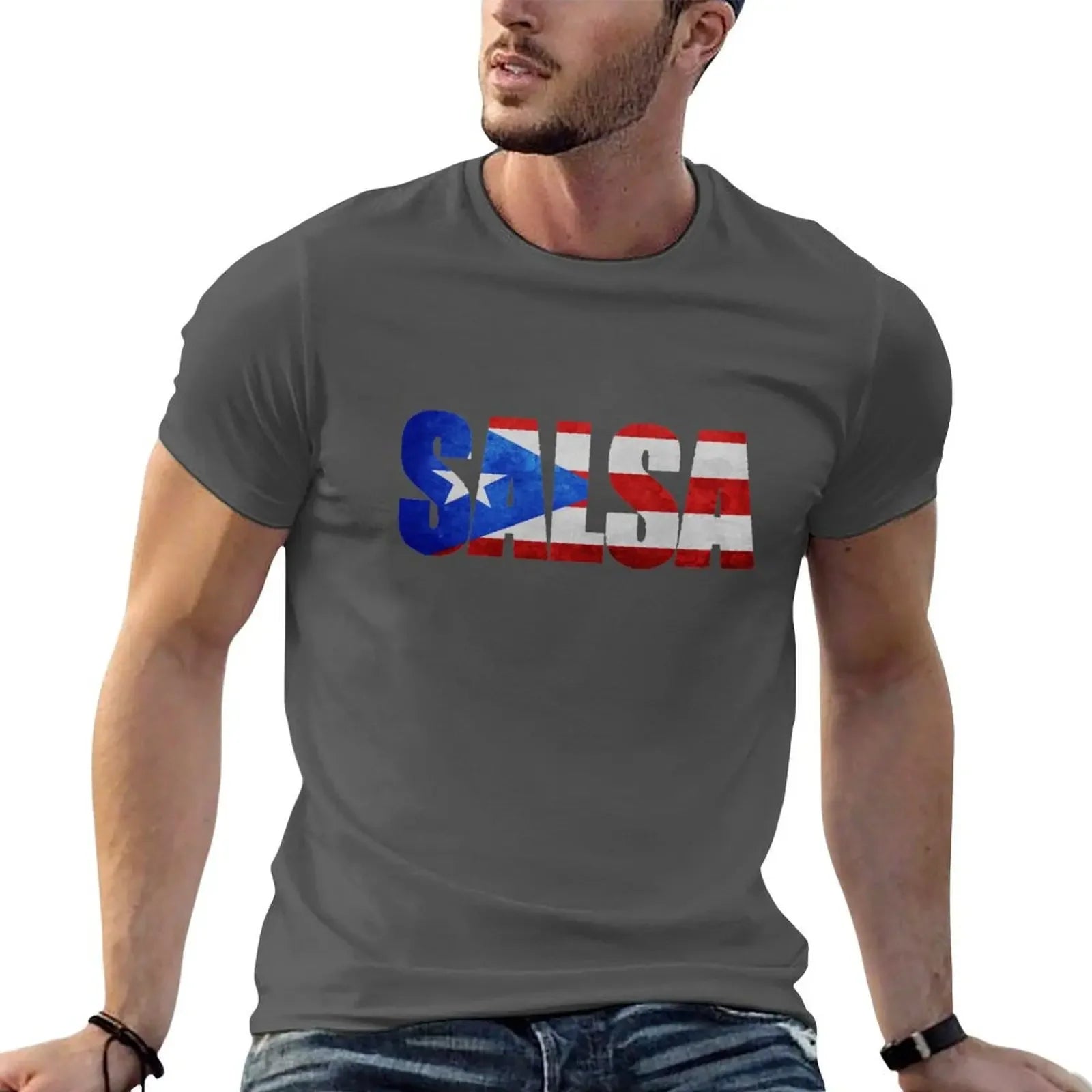 Salsa Puerto Rico T-shirt customs aesthetic clothes men clothings