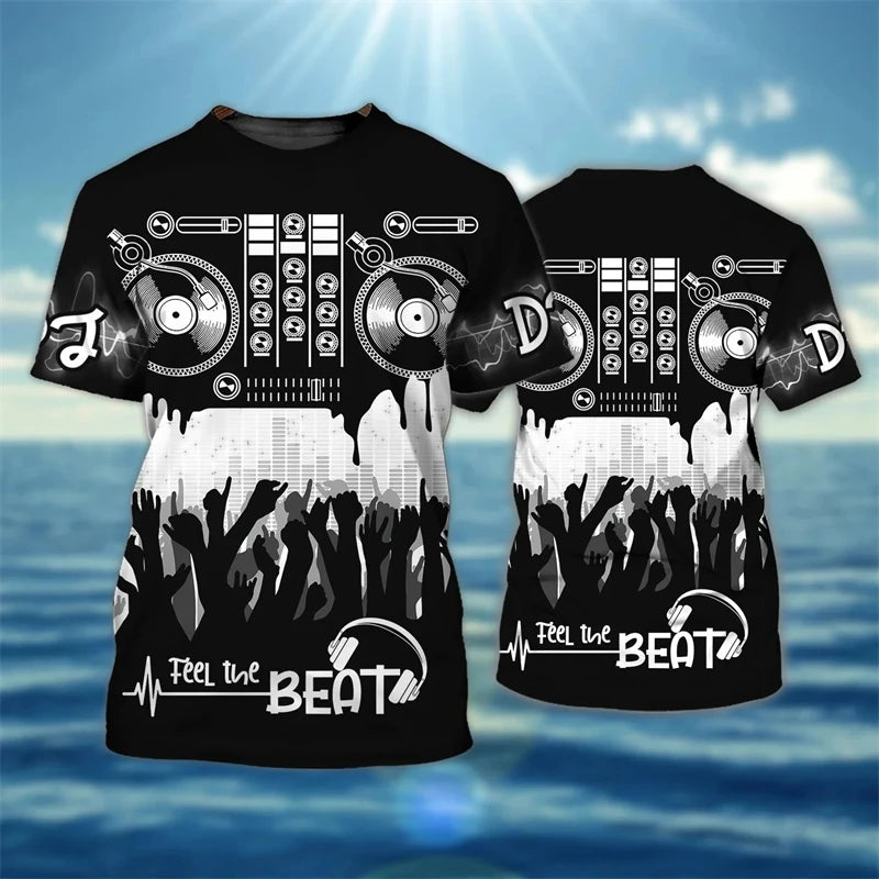 2024 New DJ Shirt Men's T-shirts 3D Print Disco Short Sleeve Tees Mens Clothing Party Tops O Neck Cool Punk Streetwear Men Shirt - World Salsa Championships