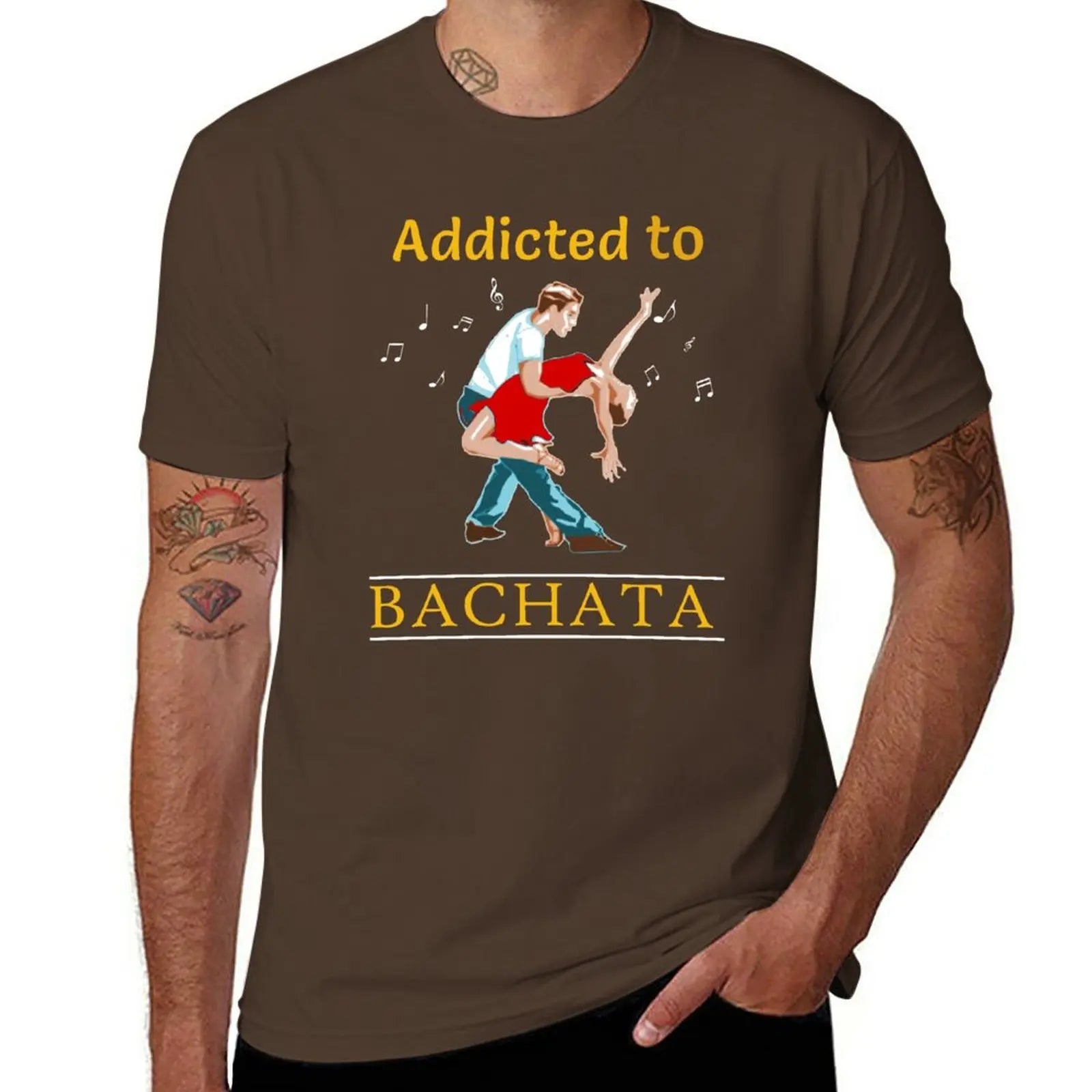 addicted to bachata salsa T-Shirt tees sweat T-shirts for men cotton