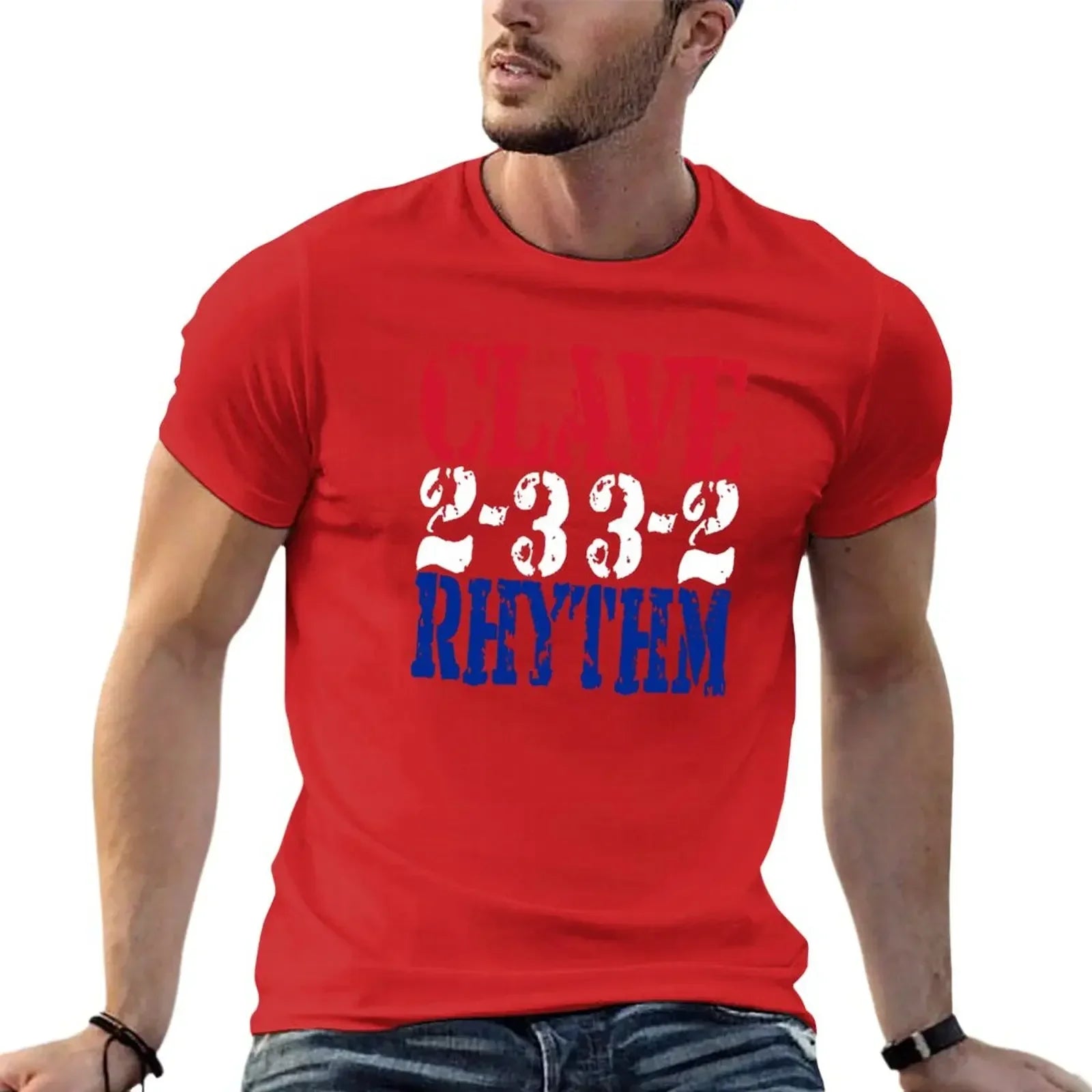 Clave Rhythm Salsa Music T-Shirt cute tops summer top Men's cotton t-shirt
