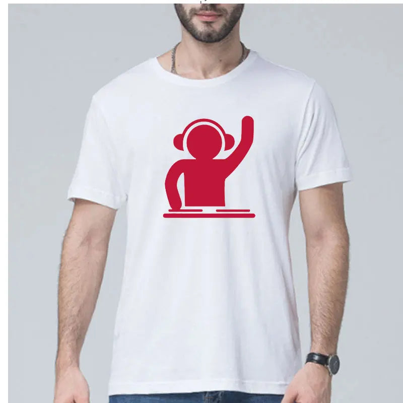 2019 summer brand Man T-shirt DJ Turntables Techno Club Music Headphones Cotton Tops Short Sleeve Plus Size T-shirt For