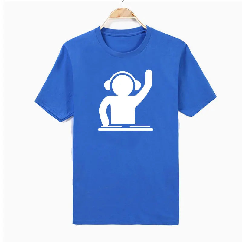 2019 summer brand Man T-shirt DJ Turntables Techno Club Music Headphones Cotton Tops Short Sleeve Plus Size T-shirt For