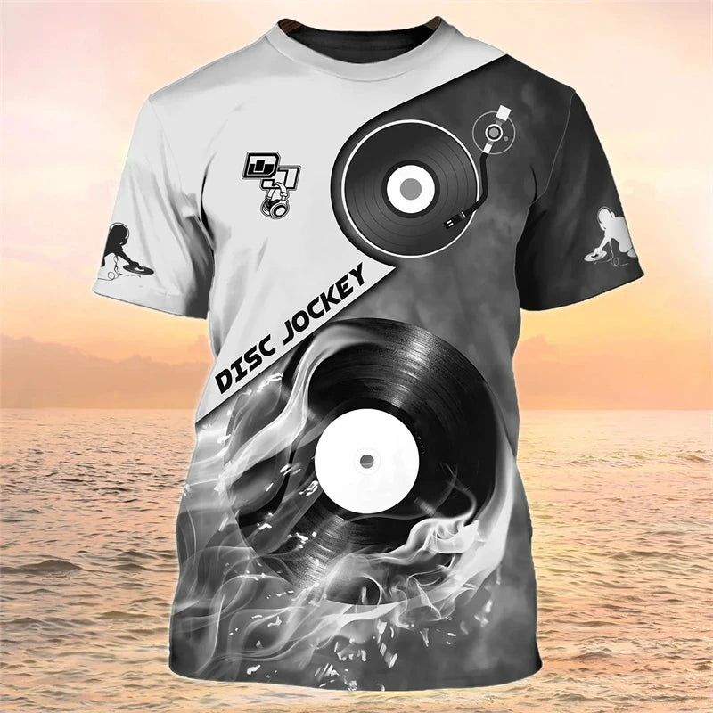 2024 New DJ Shirt Men's T-shirts 3D Print Disco Short Sleeve Tees Mens Clothing Party Tops O Neck Cool Punk Streetwear Men Shirt - World Salsa Championships