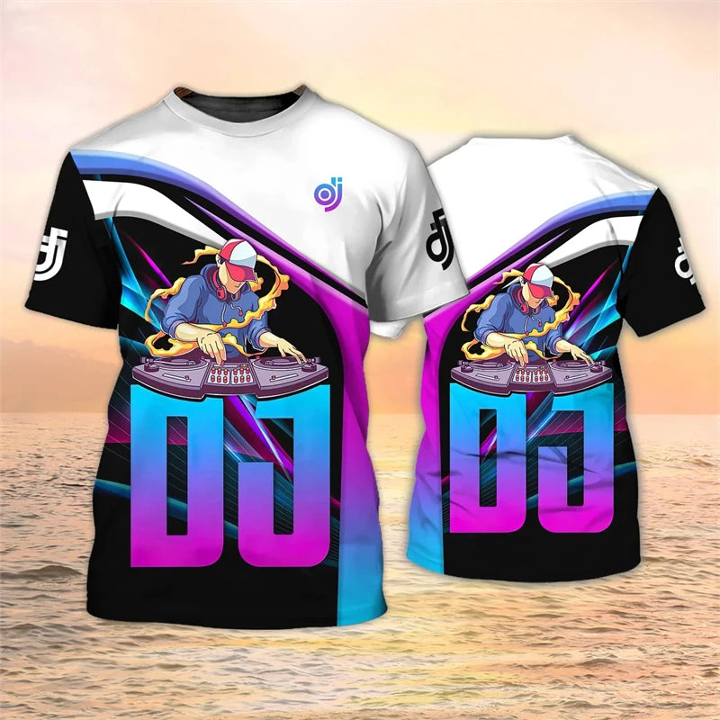 2024 New DJ Shirt Men's T-shirts 3D Print Disco Short Sleeve Tees Mens Clothing Party Tops O Neck Cool Punk Streetwear Men Shirt - World Salsa Championships