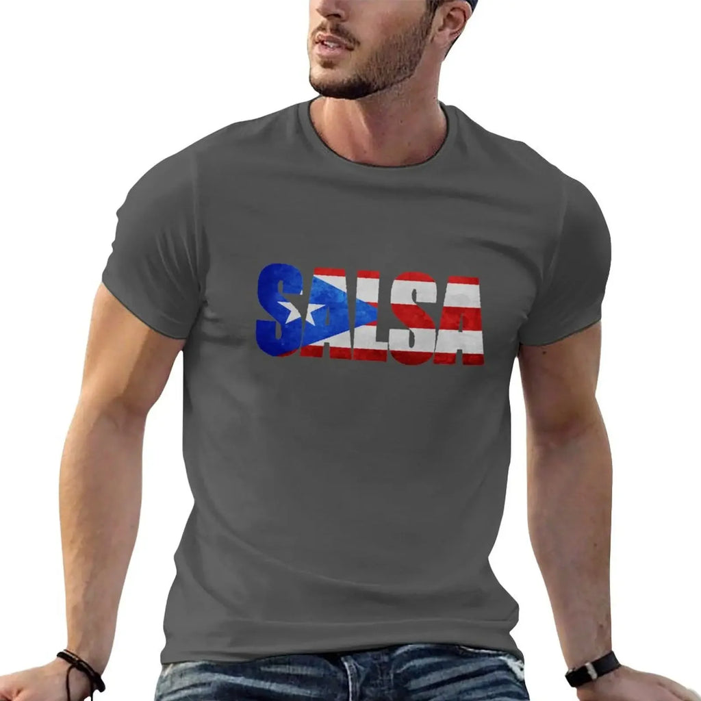 Salsa Puerto Rico T-shirt customs aesthetic clothes men clothings