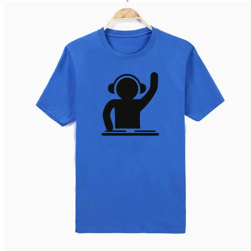 2019 summer brand Man T-shirt DJ Turntables Techno Club Music Headphones Cotton Tops Short Sleeve Plus Size T-shirt For