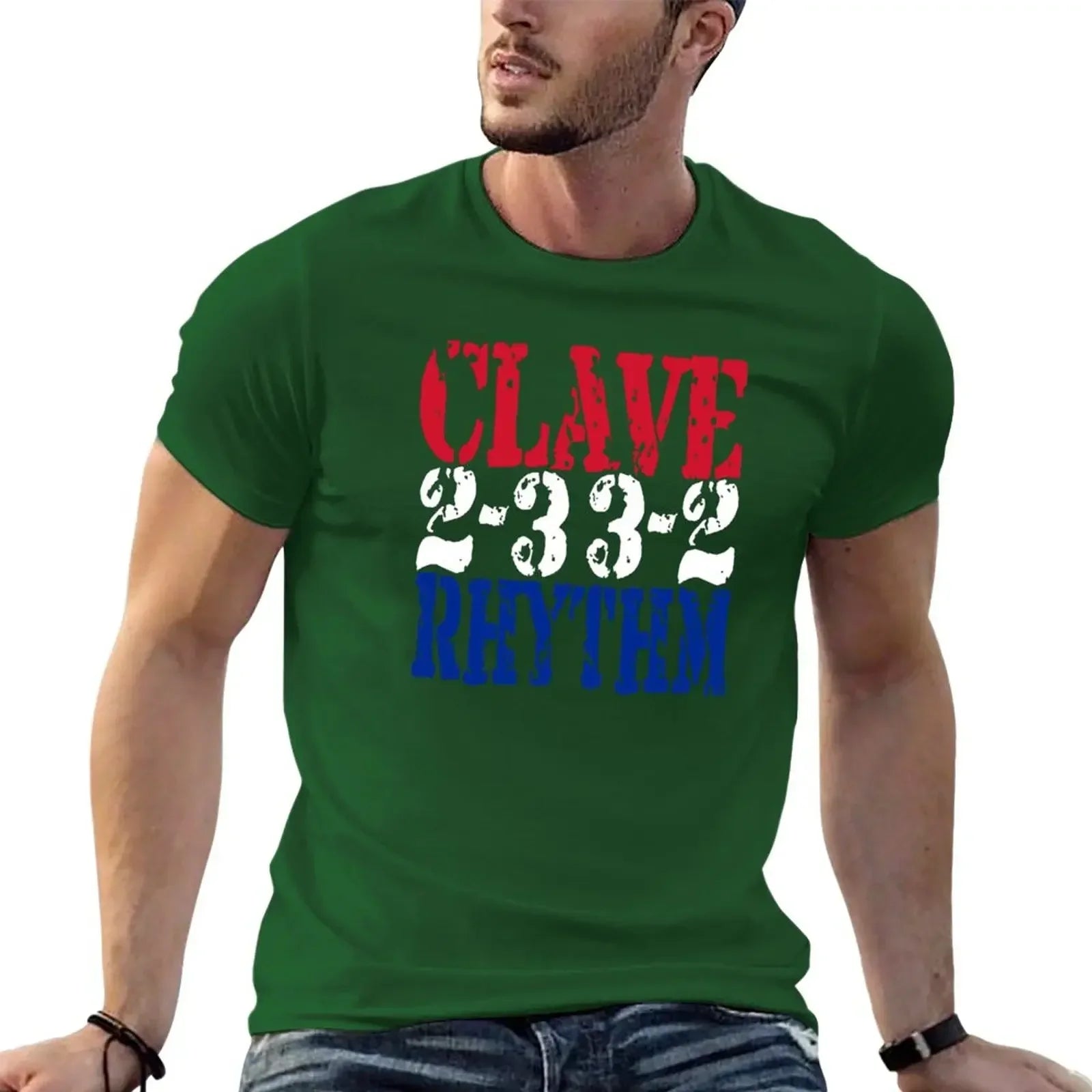 Clave Rhythm Salsa Music T-Shirt cute tops summer top Men's cotton t-shirt