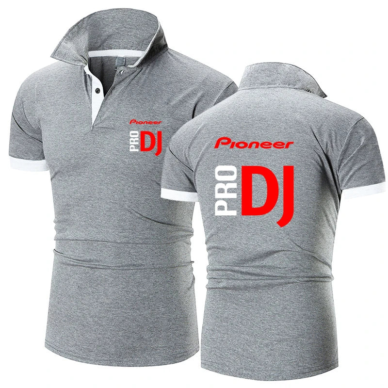 Fashion Summer Men's Short Sleeve Pioneer Pro DJ Printed Polo-shirt Cotton Comfortable Casual Men's T-shirt Customizable Logo - World Salsa Championships
