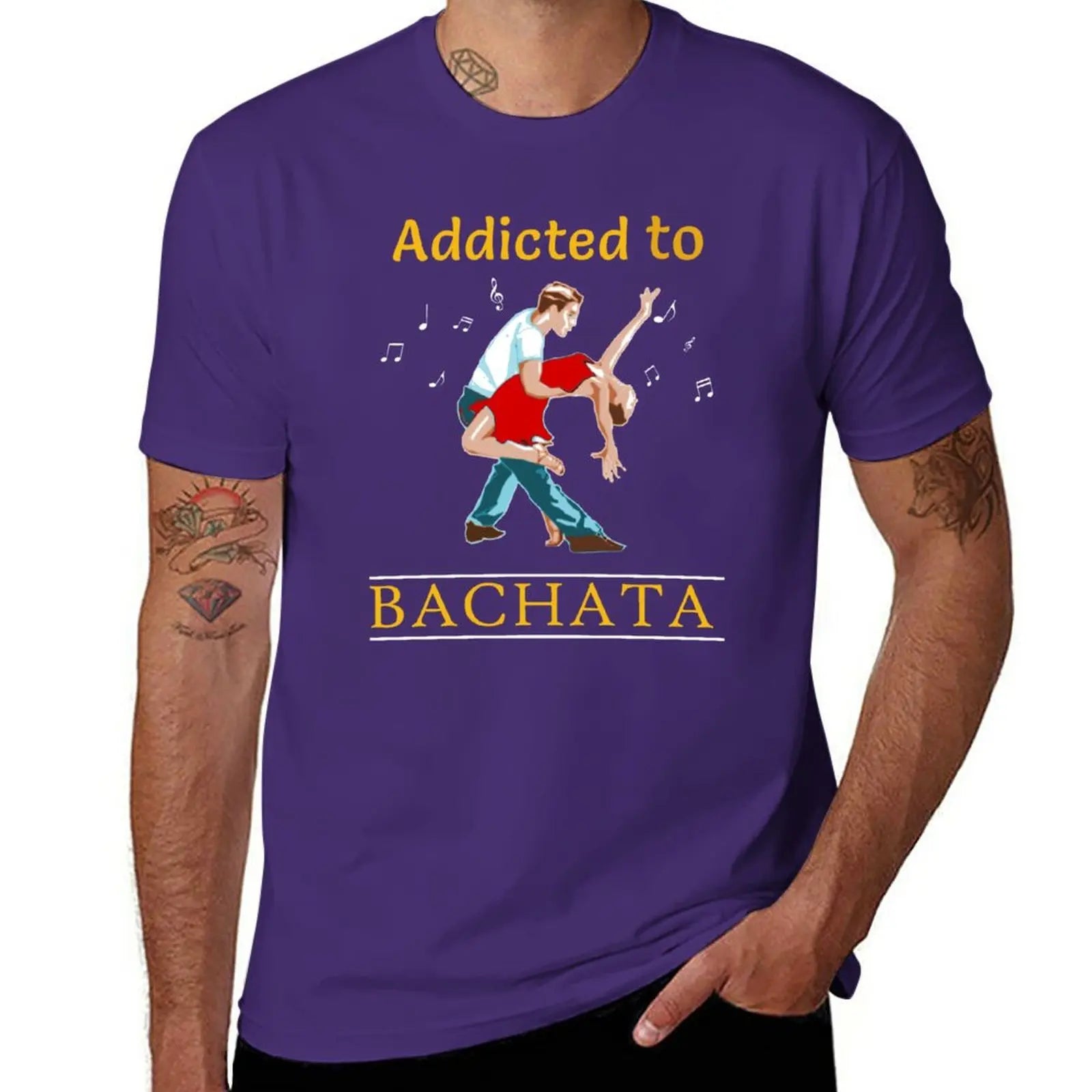 addicted to bachata salsa T-Shirt tees sweat T-shirts for men cotton