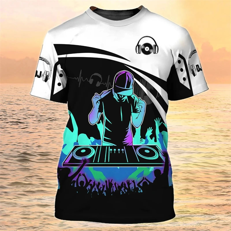 2024 New DJ Shirt Men's T-shirts 3D Print Disco Short Sleeve Tees Mens Clothing Party Tops O Neck Cool Punk Streetwear Men Shirt - World Salsa Championships