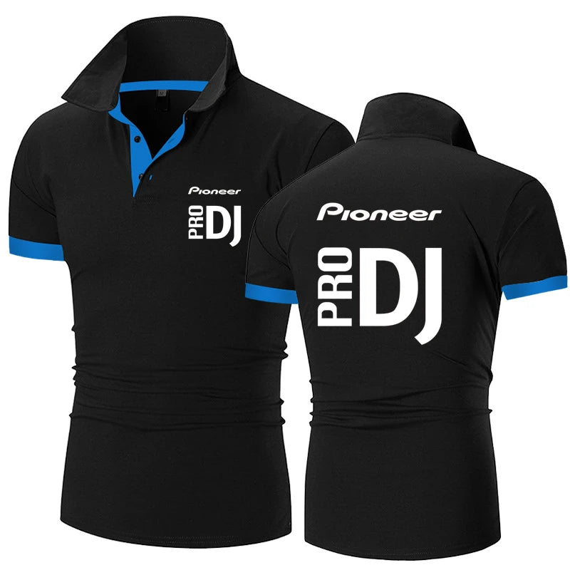 Fashion Summer Men's Short Sleeve Pioneer Pro DJ Printed Polo-shirt Cotton Comfortable Casual Men's T-shirt Customizable Logo - World Salsa Championships