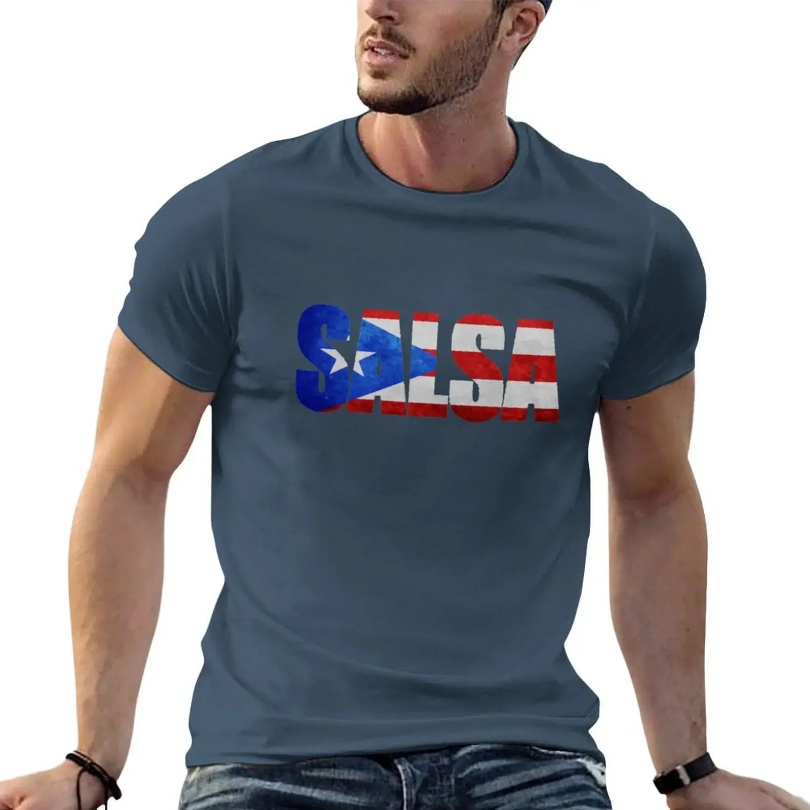 Salsa Puerto Rico T-shirt customs aesthetic clothes men clothings