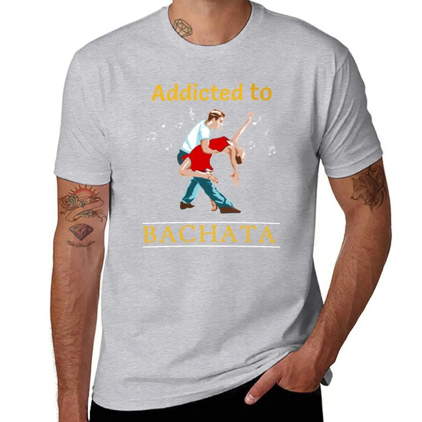addicted to bachata salsa T-Shirt tees sweat T-shirts for men cotton