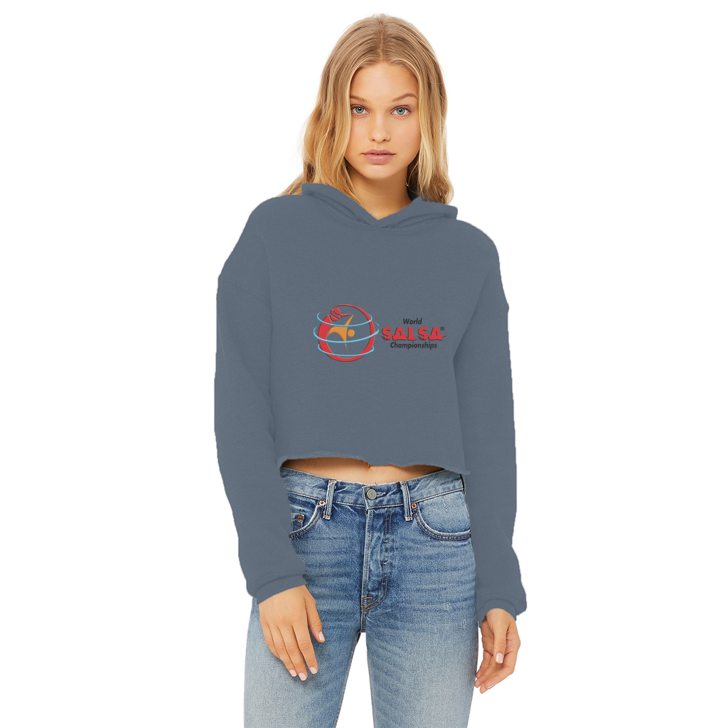 WSC Collection Ladies Cropped Raw Edge Hoodie