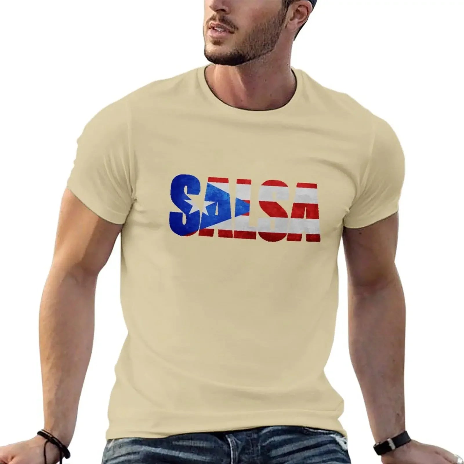 Salsa Puerto Rico T-shirt customs aesthetic clothes men clothings
