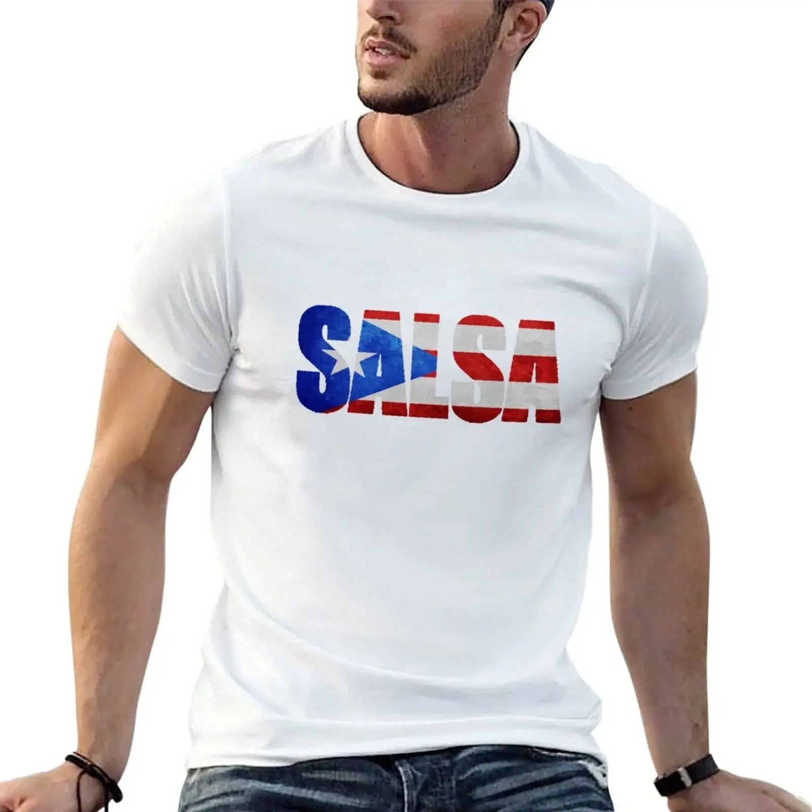 Salsa Puerto Rico T-shirt customs aesthetic clothes men clothings