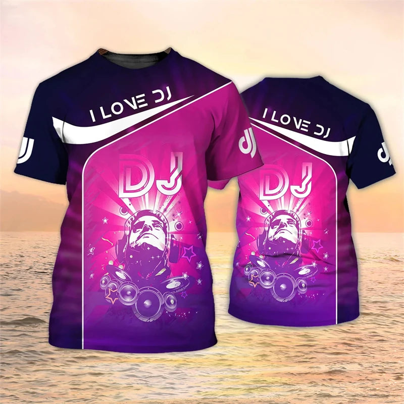 2024 New DJ Shirt Men's T-shirts 3D Print Disco Short Sleeve Tees Mens Clothing Party Tops O Neck Cool Punk Streetwear Men Shirt - World Salsa Championships