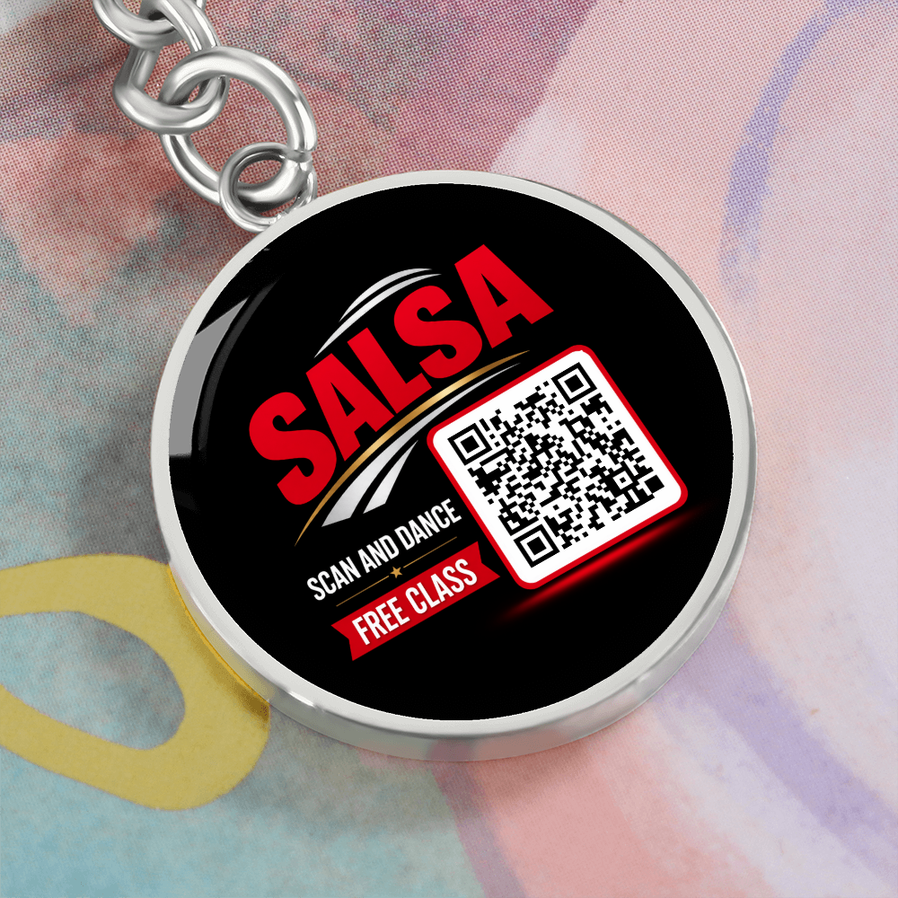 Scan and Dance Keychain- Free Salsa Class ShineOn Fulfillment