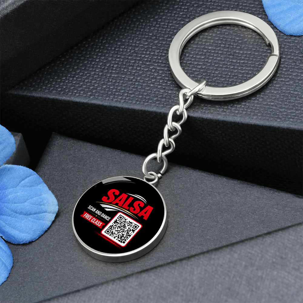 Scan and Dance Keychain- Free Salsa Class ShineOn Fulfillment