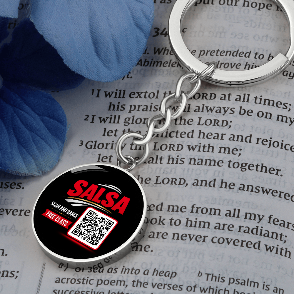 Scan and Dance Keychain- Free Salsa Class ShineOn Fulfillment