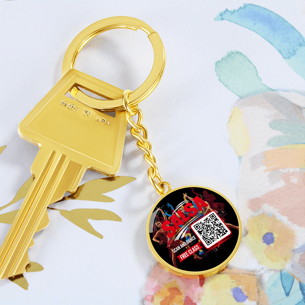 scan and Dance keychain- Unlock your free salsa class ShineOn Fulfillment